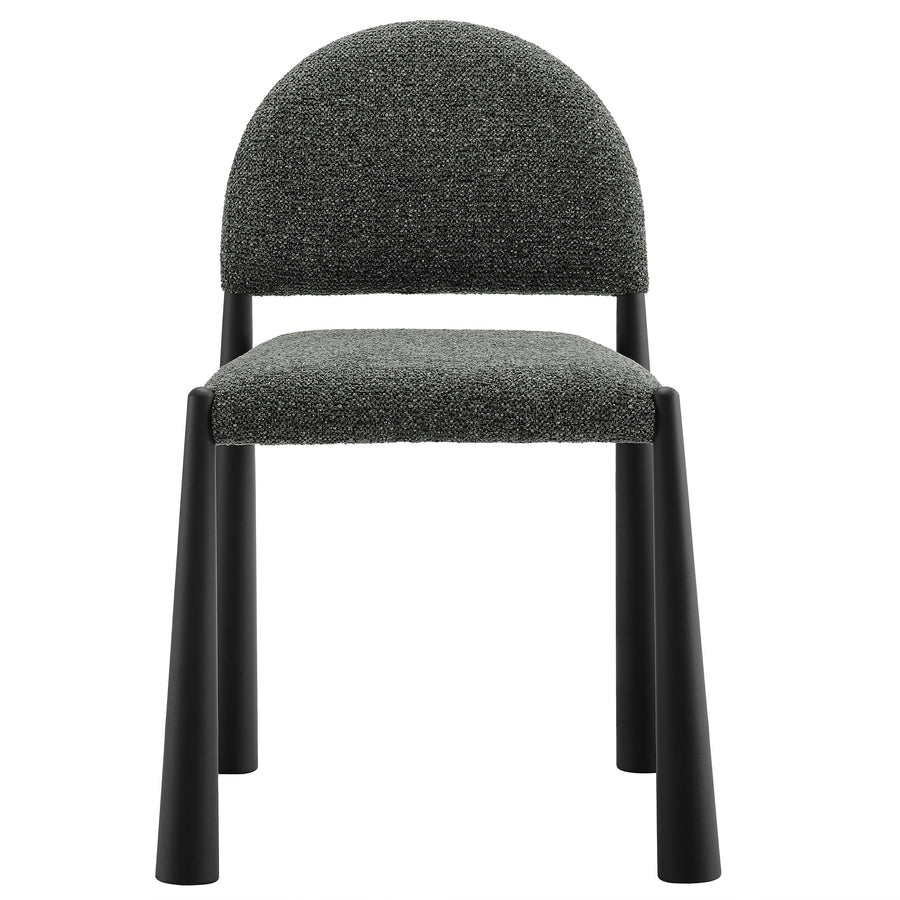 Magnus Upholstered Fabric Dining Side Chair in Black Anthracite