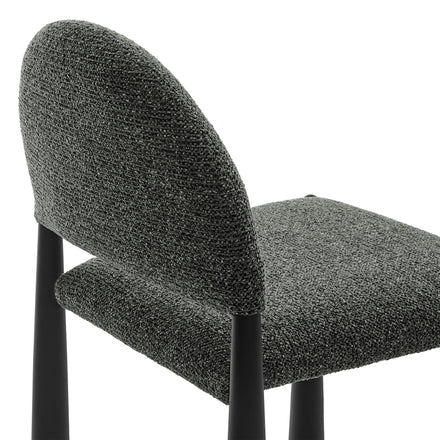 Hayley Upholstered Fabric Dining Side Chair in Black Anthracite