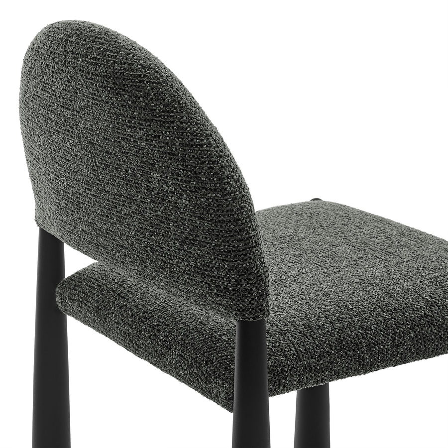 Magnus Upholstered Fabric Dining Side Chair in Black Anthracite