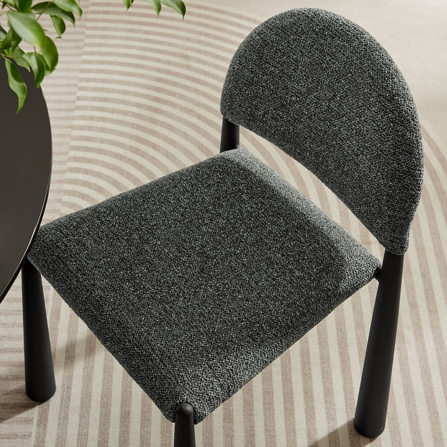 Magnus Upholstered Fabric Dining Side Chair in Black Anthracite