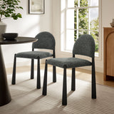 Magnus Upholstered Fabric Dining Side Chair in Black Anthracite