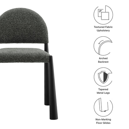 Hayley Upholstered Fabric Dining Side Chair in Black Anthracite
