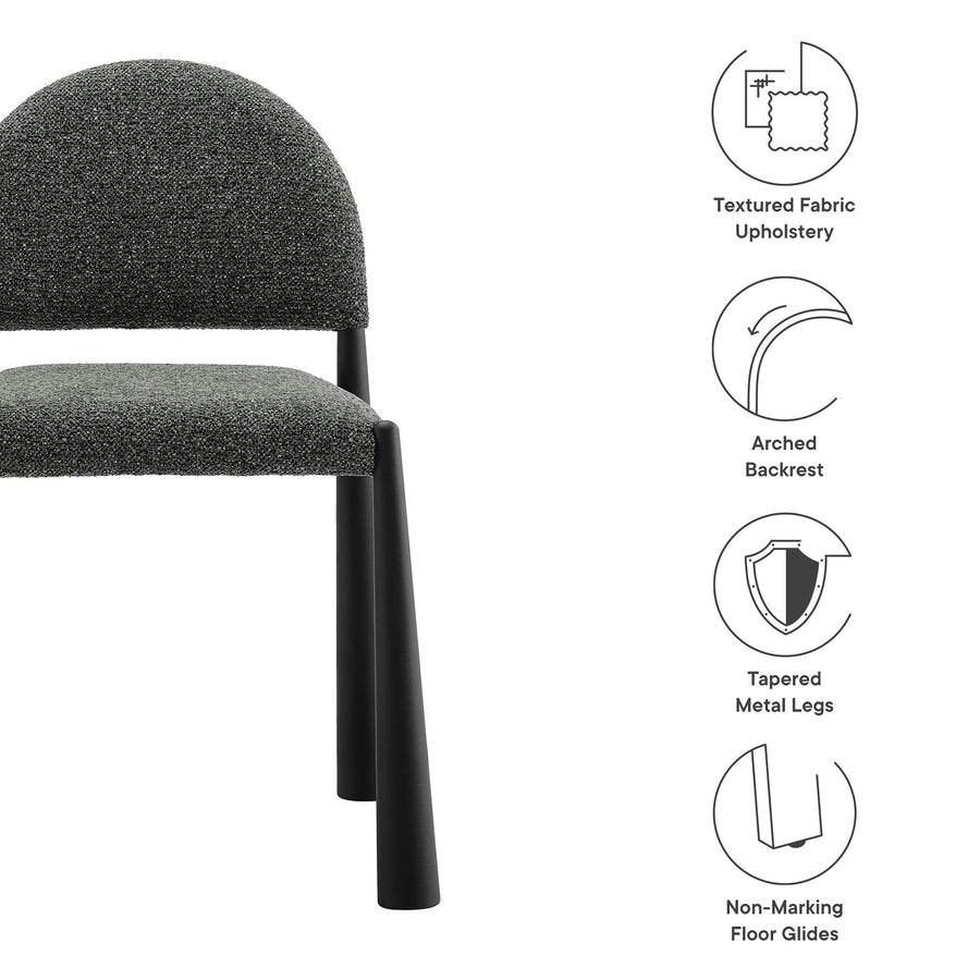Magnus Upholstered Fabric Dining Side Chair in Black Anthracite