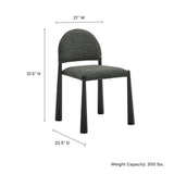 Magnus Upholstered Fabric Dining Side Chair in Black Anthracite
