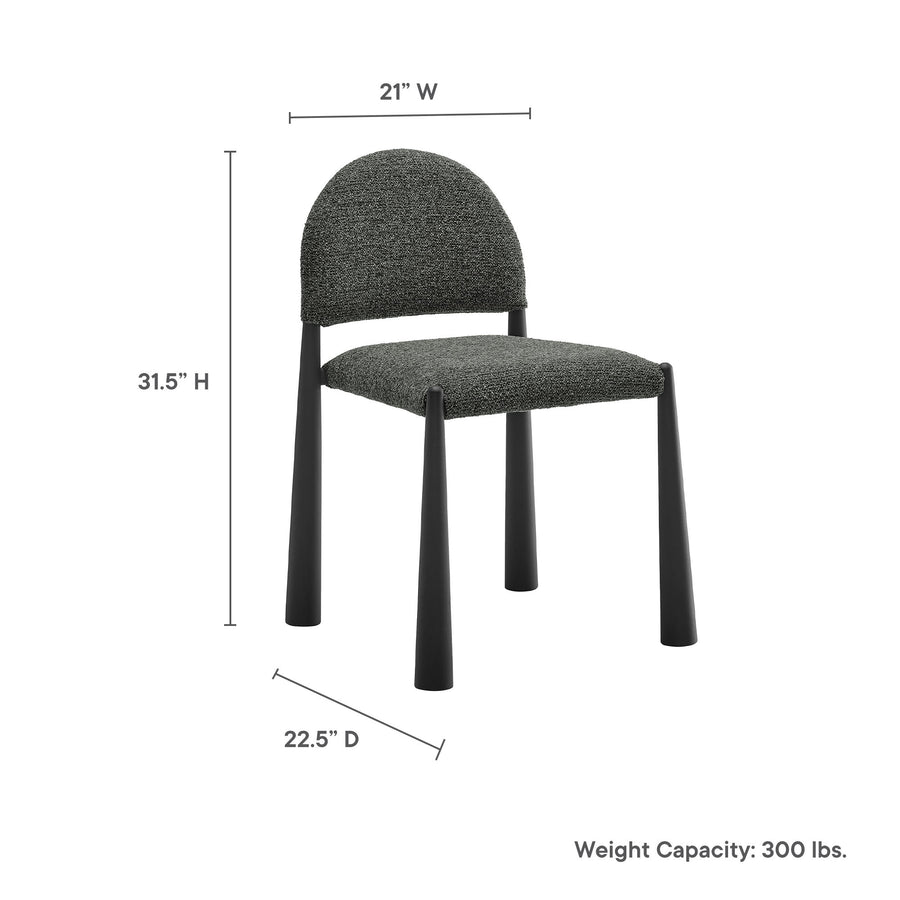 Magnus Upholstered Fabric Dining Side Chair in Black Anthracite