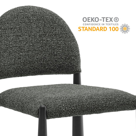 Hayley Upholstered Fabric Dining Side Chair in Black Anthracite