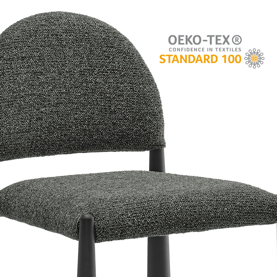 Magnus Upholstered Fabric Dining Side Chair in Black Anthracite