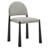 Magnus Upholstered Fabric Dining Side Chair in Black Camel
