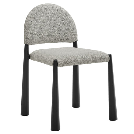 Hayley Upholstered Fabric Dining Side Chair in Black Camel