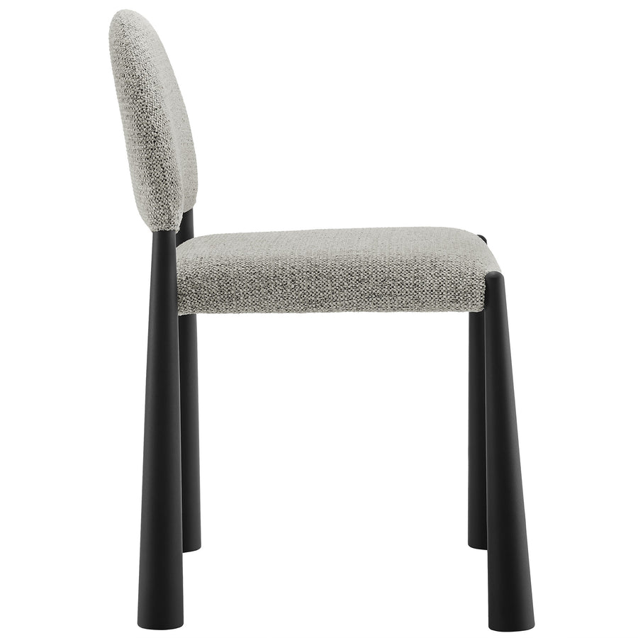 Magnus Upholstered Fabric Dining Side Chair in Black Camel