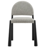 Magnus Upholstered Fabric Dining Side Chair in Black Camel