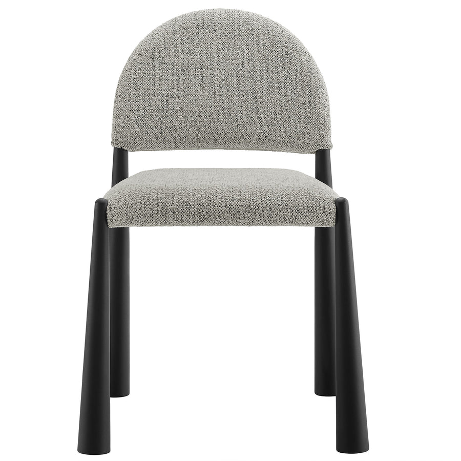 Magnus Upholstered Fabric Dining Side Chair in Black Camel