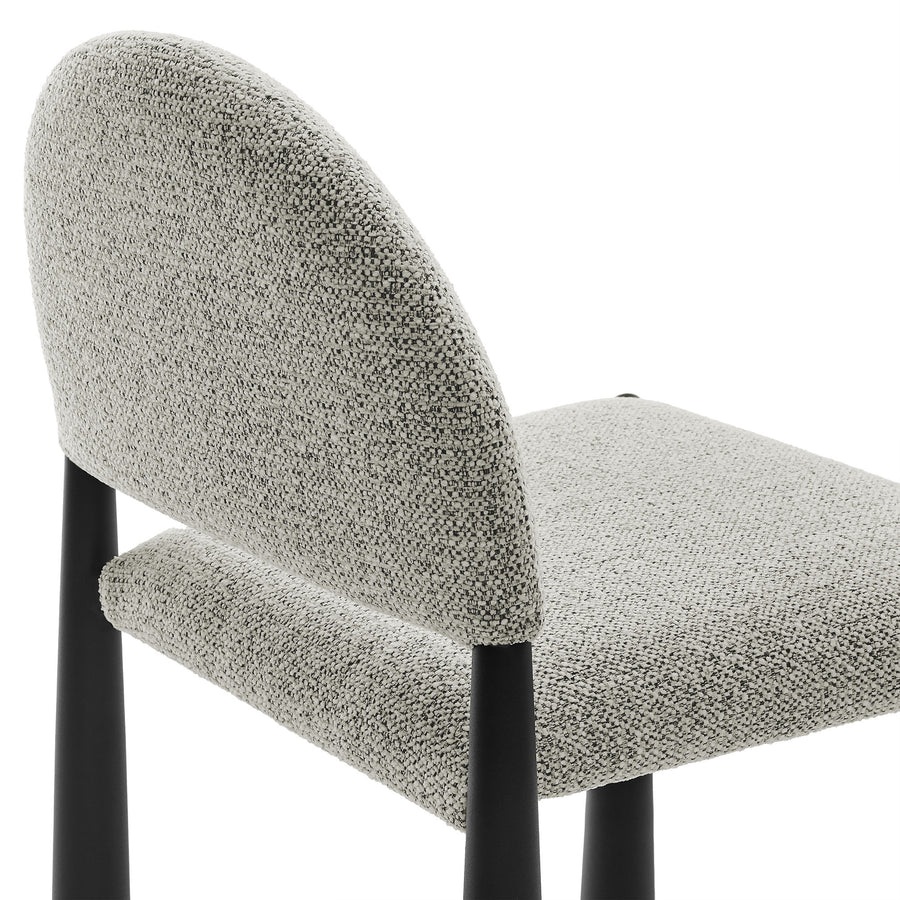 Magnus Upholstered Fabric Dining Side Chair in Black Camel