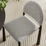 Magnus Upholstered Fabric Dining Side Chair in Black Camel