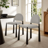 Magnus Upholstered Fabric Dining Side Chair in Black Camel