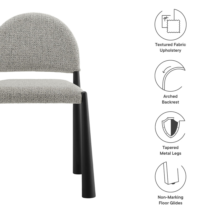 Magnus Upholstered Fabric Dining Side Chair in Black Camel