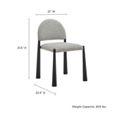 Magnus Upholstered Fabric Dining Side Chair in Black Camel
