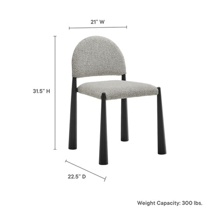 Hayley Upholstered Fabric Dining Side Chair in Black Camel