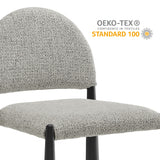 Magnus Upholstered Fabric Dining Side Chair in Black Camel