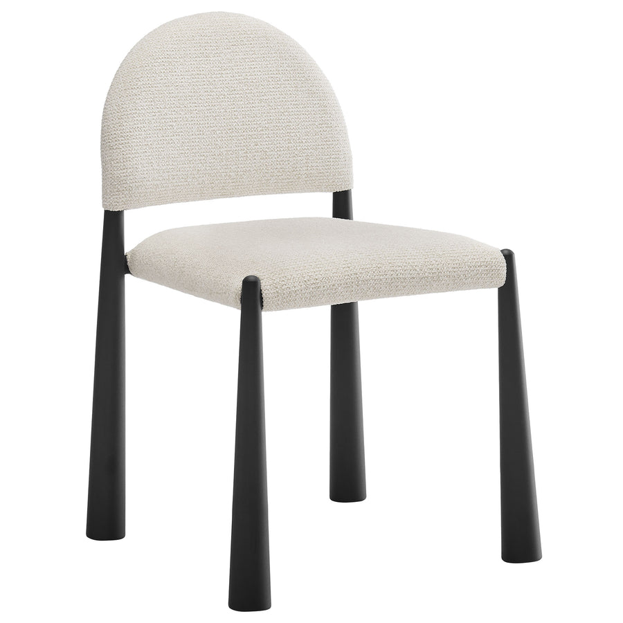 Magnus Upholstered Fabric Dining Side Chair in Black Cream