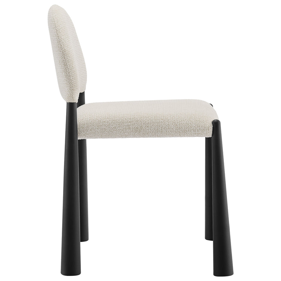 Magnus Upholstered Fabric Dining Side Chair in Black Cream