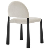 Magnus Upholstered Fabric Dining Side Chair in Black Cream