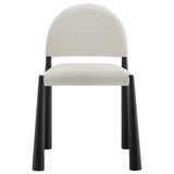 Magnus Upholstered Fabric Dining Side Chair in Black Cream