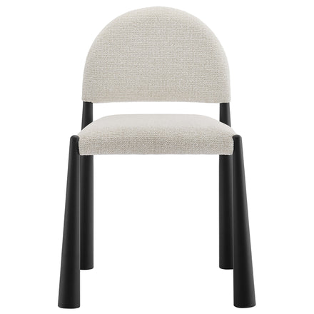 Hayley Upholstered Fabric Dining Side Chair in Black Cream