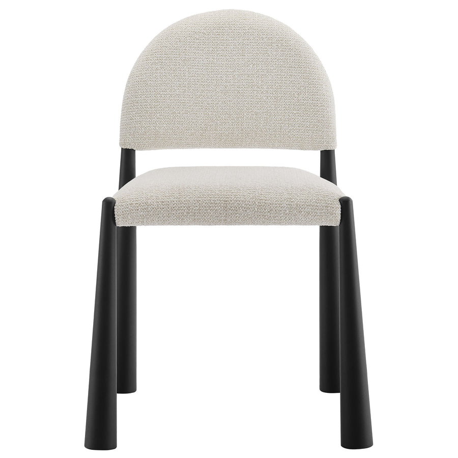 Magnus Upholstered Fabric Dining Side Chair in Black Cream