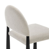 Magnus Upholstered Fabric Dining Side Chair in Black Cream