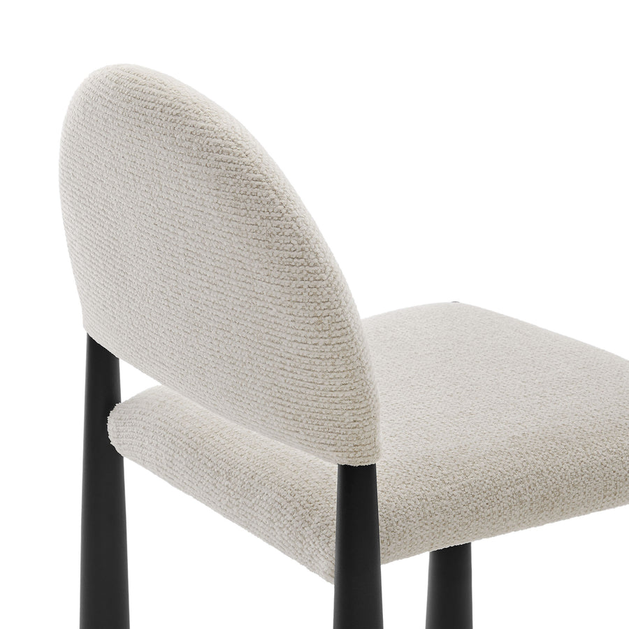 Magnus Upholstered Fabric Dining Side Chair in Black Cream