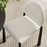 Magnus Upholstered Fabric Dining Side Chair in Black Cream