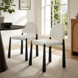 Magnus Upholstered Fabric Dining Side Chair in Black Cream