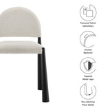 Magnus Upholstered Fabric Dining Side Chair in Black Cream