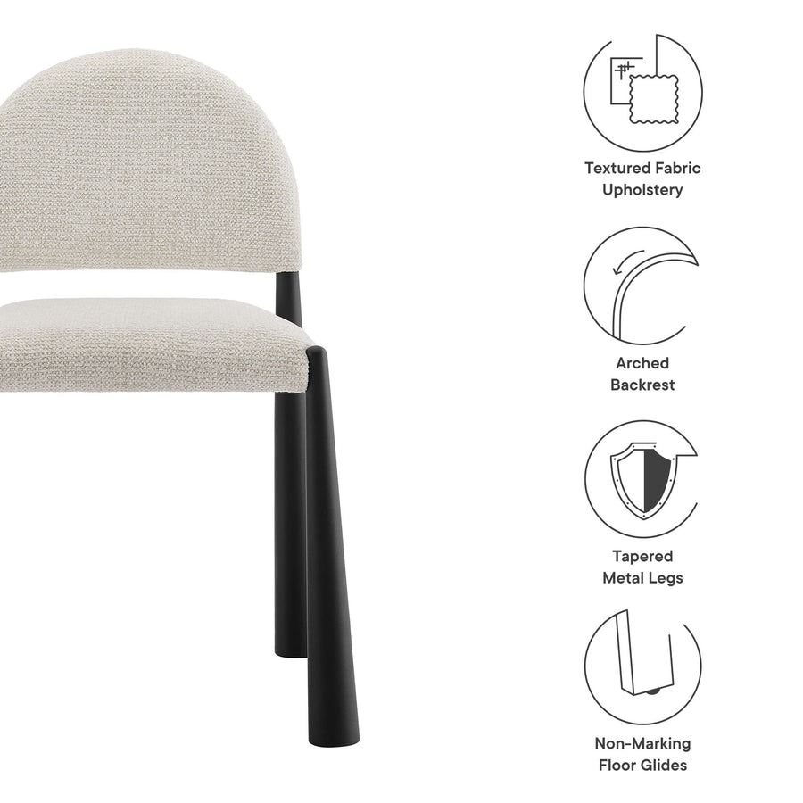 Magnus Upholstered Fabric Dining Side Chair in Black Cream