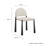 Magnus Upholstered Fabric Dining Side Chair in Black Cream