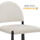 Magnus Upholstered Fabric Dining Side Chair in Black Cream
