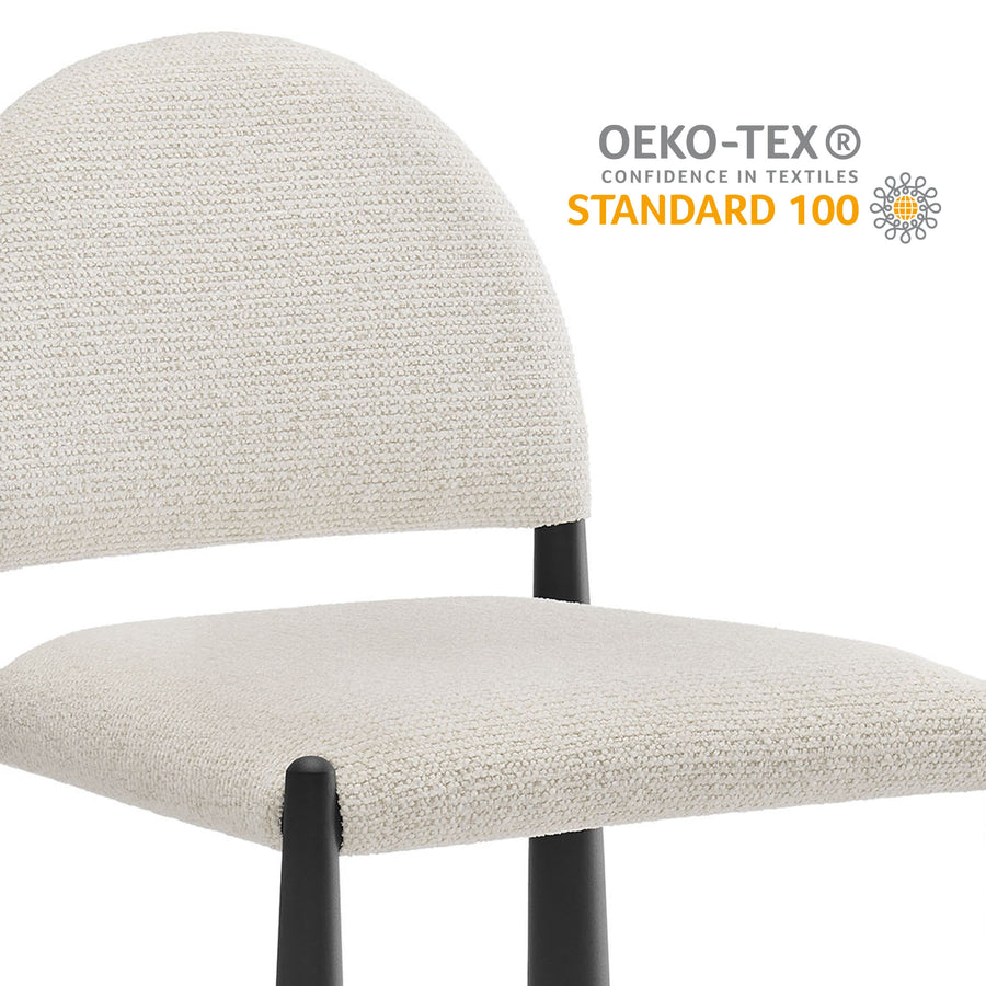 Magnus Upholstered Fabric Dining Side Chair in Black Cream