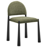 Magnus Upholstered Fabric Dining Side Chair in Black Leaf