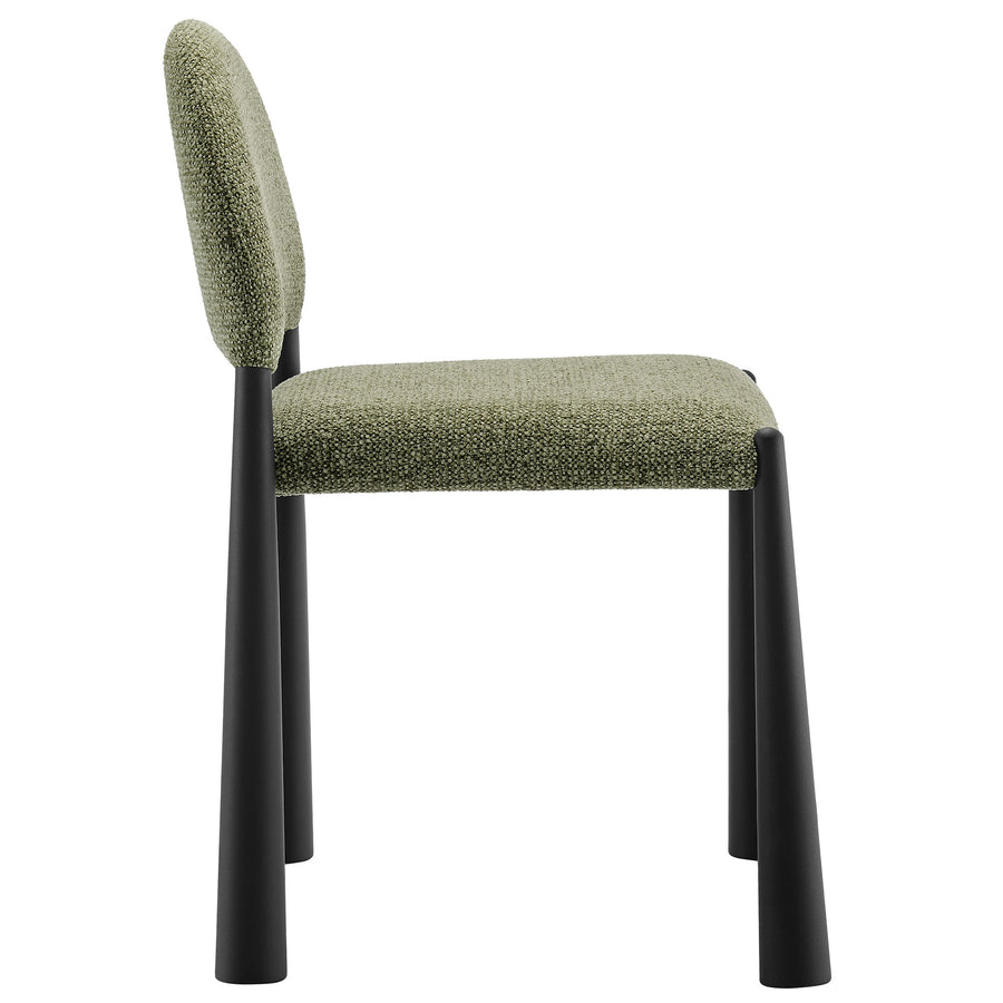 Magnus Upholstered Fabric Dining Side Chair in Black Leaf