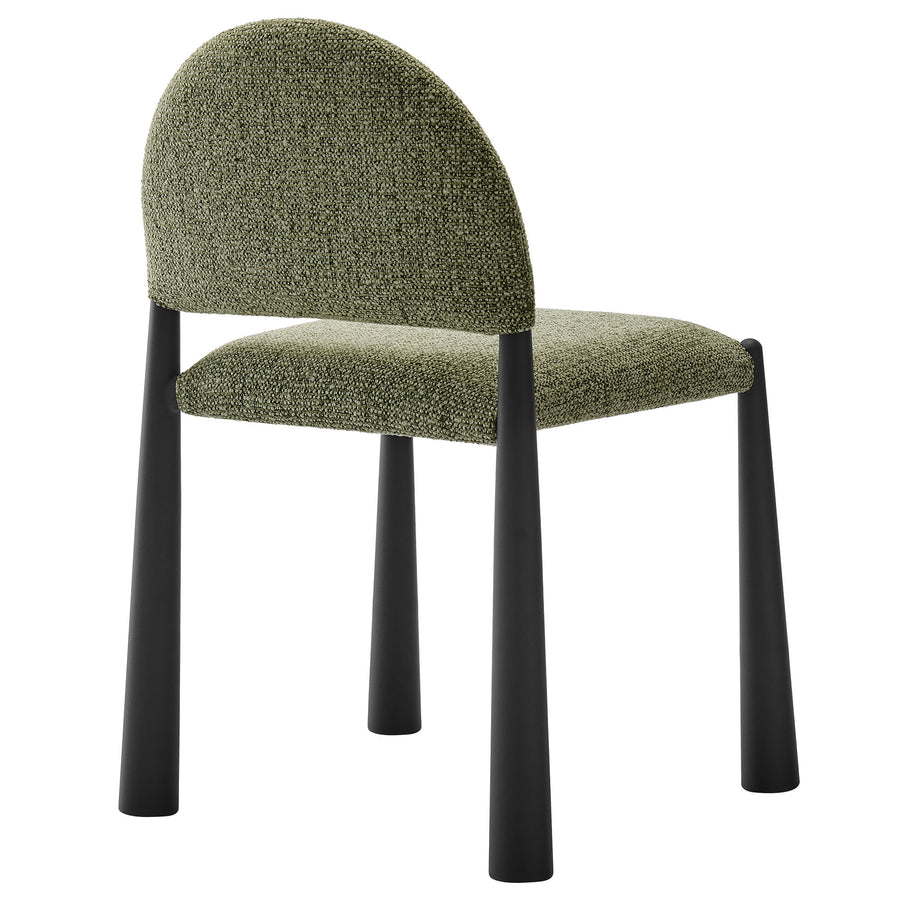 Magnus Upholstered Fabric Dining Side Chair in Black Leaf