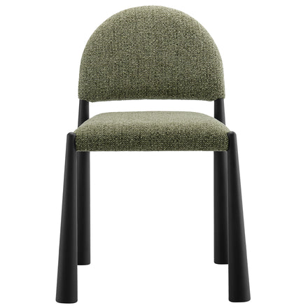 Hayley Upholstered Fabric Dining Side Chair in Black Leaf