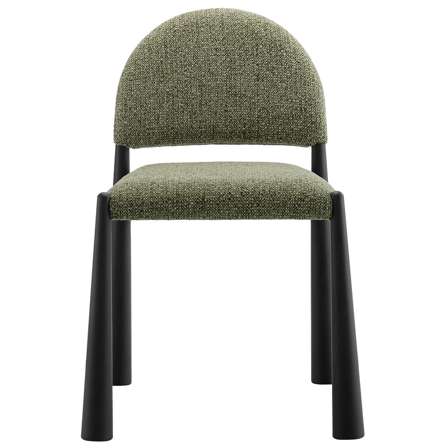 Magnus Upholstered Fabric Dining Side Chair in Black Leaf