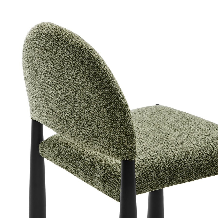 Magnus Upholstered Fabric Dining Side Chair in Black Leaf