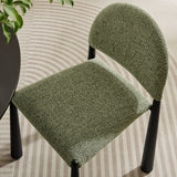 Magnus Upholstered Fabric Dining Side Chair in Black Leaf