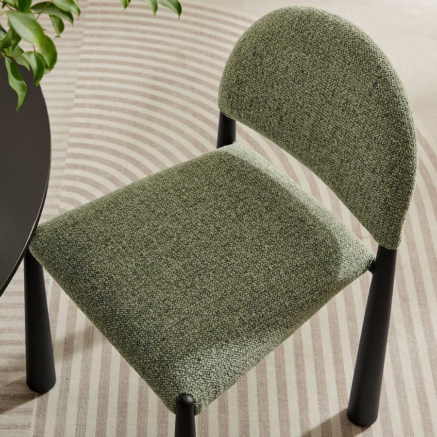 Magnus Upholstered Fabric Dining Side Chair in Black Leaf