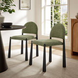 Magnus Upholstered Fabric Dining Side Chair in Black Leaf