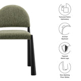 Magnus Upholstered Fabric Dining Side Chair in Black Leaf