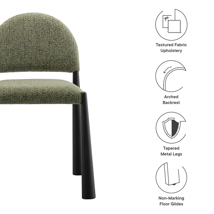 Magnus Upholstered Fabric Dining Side Chair in Black Leaf