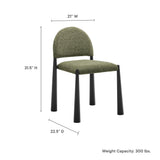 Magnus Upholstered Fabric Dining Side Chair in Black Leaf